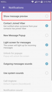 Uncheck Show message preview-How to turn off Viber message preview on Lock Screen 