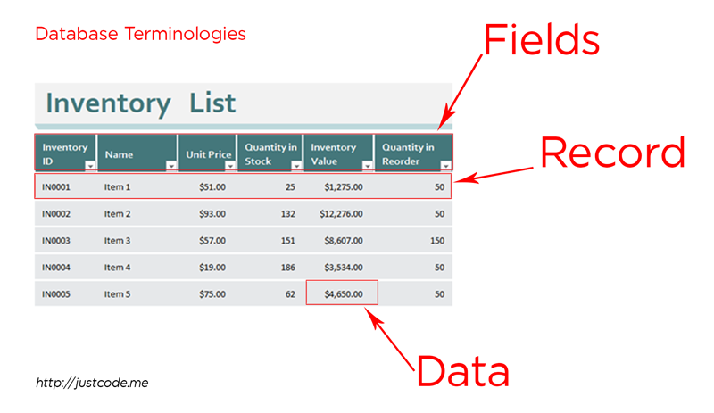 Database Termiologies